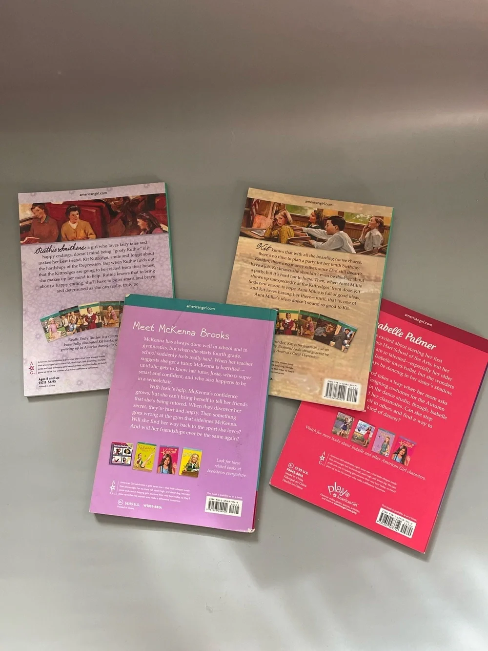 lot of 4 American Girl Book bundle Ruthie Kit McKenna Isabelle